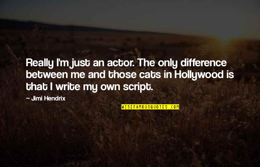 Script Writing Quotes By Jimi Hendrix: Really I'm just an actor. The only difference