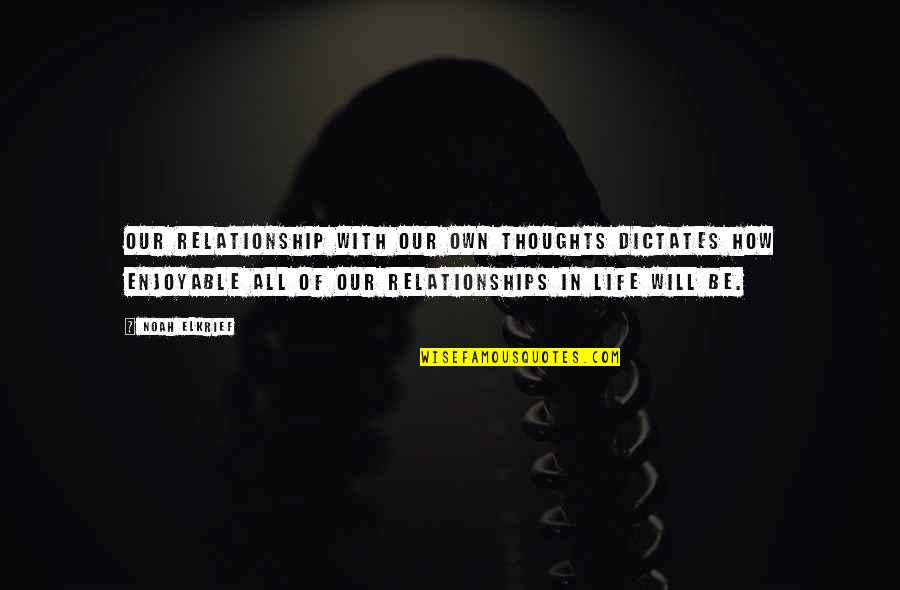 Scripter Roblox Quotes By Noah Elkrief: Our relationship with our own thoughts dictates how Scripter Roblox Quotes By Noah Elkrief: Our relationship with our own thoughts dictates how