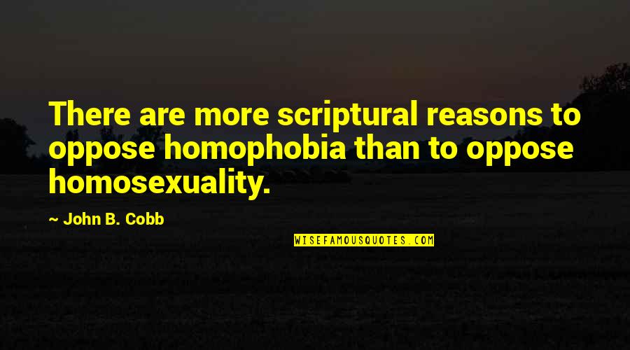 Scriptural Quotes By John B. Cobb: There are more scriptural reasons to oppose homophobia