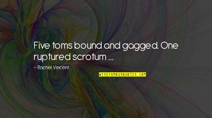 Scrotum Quotes By Rachel Vincent: Five toms bound and gagged. One ruptured scrotum
