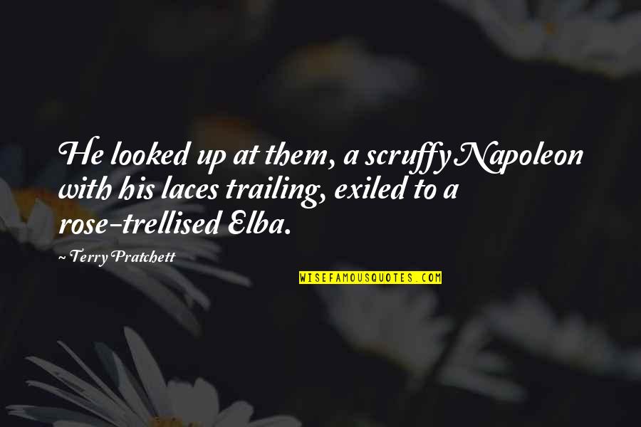 Scruffy Quotes By Terry Pratchett: He looked up at them, a scruffy Napoleon