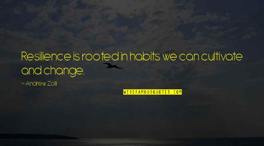 Scuch A Night Quotes By Andrew Zolli: Resilience is rooted in habits we can cultivate Scuch A Night Quotes By Andrew Zolli: Resilience is rooted in habits we can cultivate