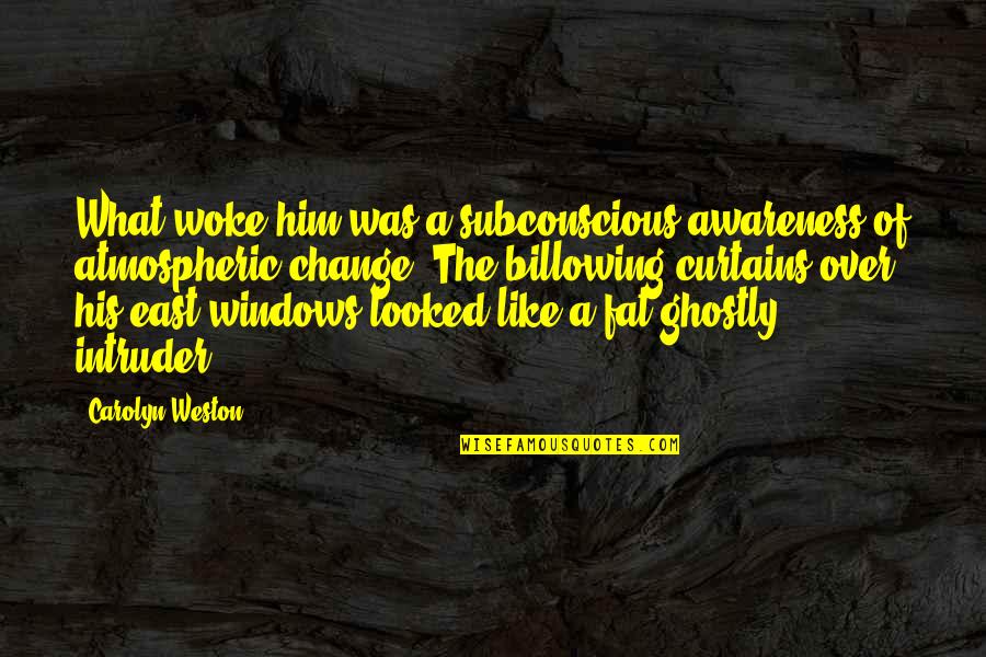 Scudamore Sexist Comments Quotes By Carolyn Weston: What woke him was a subconscious awareness of