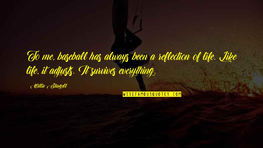 Sculling Equipment Quotes By Willie Stargell: To me, baseball has always been a reflection Sculling Equipment Quotes By Willie Stargell: To me, baseball has always been a reflection