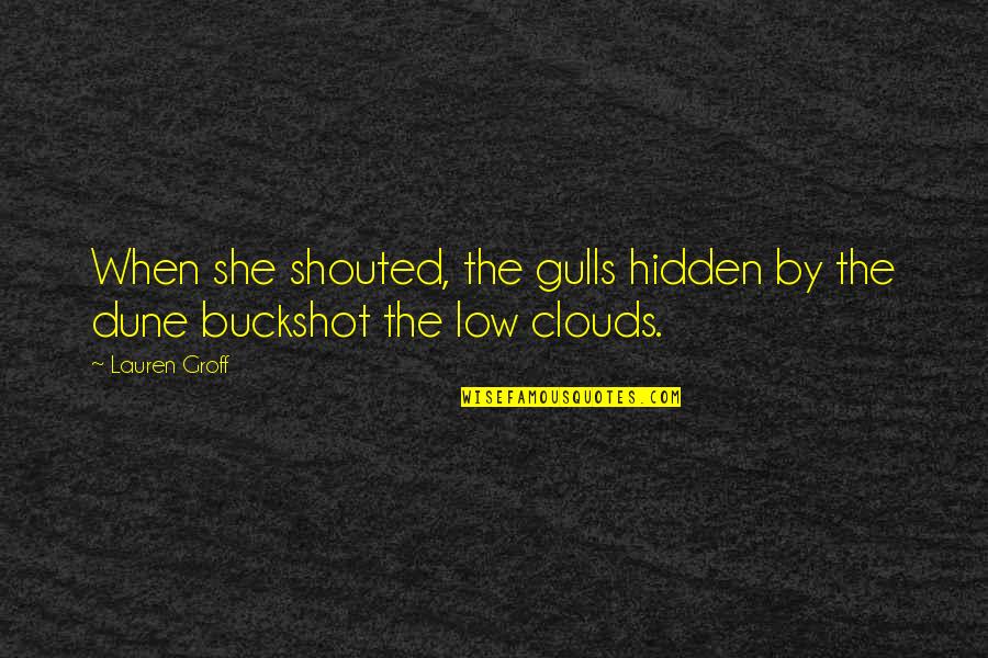 Scump Stream Quotes By Lauren Groff: When she shouted, the gulls hidden by the