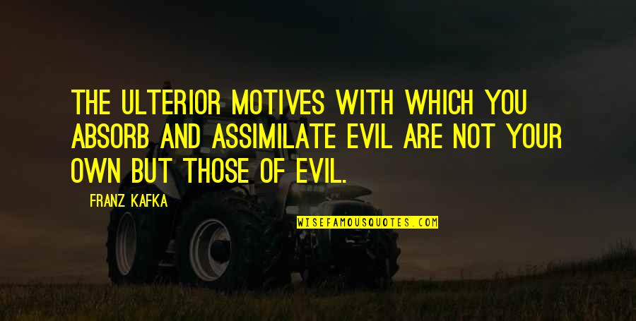Scusi Lei Quotes By Franz Kafka: The ulterior motives with which you absorb and Scusi Lei Quotes By Franz Kafka: The ulterior motives with which you absorb and