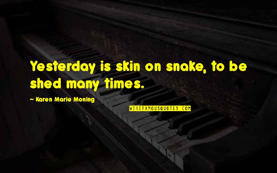 Scuzzis Quotes By Karen Marie Moning: Yesterday is skin on snake, to be shed