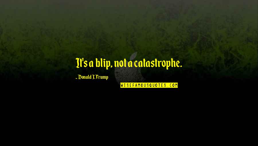 Scythrop Quotes By Donald J. Trump: It's a blip, not a catastrophe.