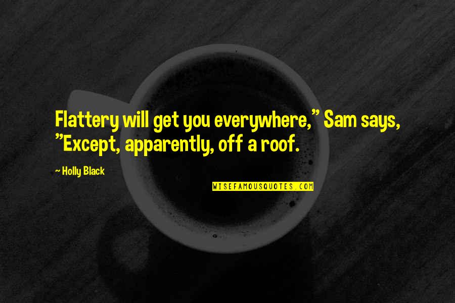 Sdr Quotes By Holly Black: Flattery will get you everywhere," Sam says, "Except,