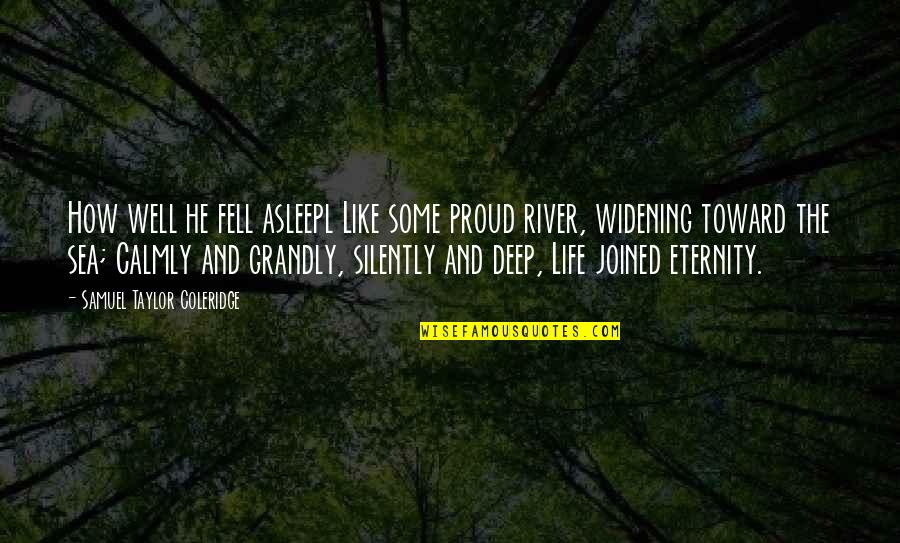 Sea And Life Quotes By Samuel Taylor Coleridge: How well he fell asleepl Like some proud