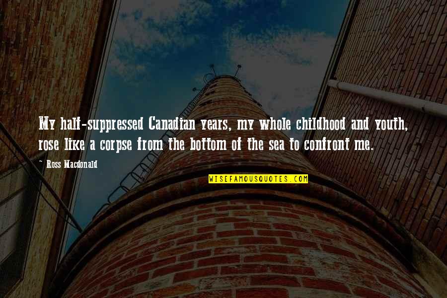 Sea And Me Quotes By Ross Macdonald: My half-suppressed Canadian years, my whole childhood and