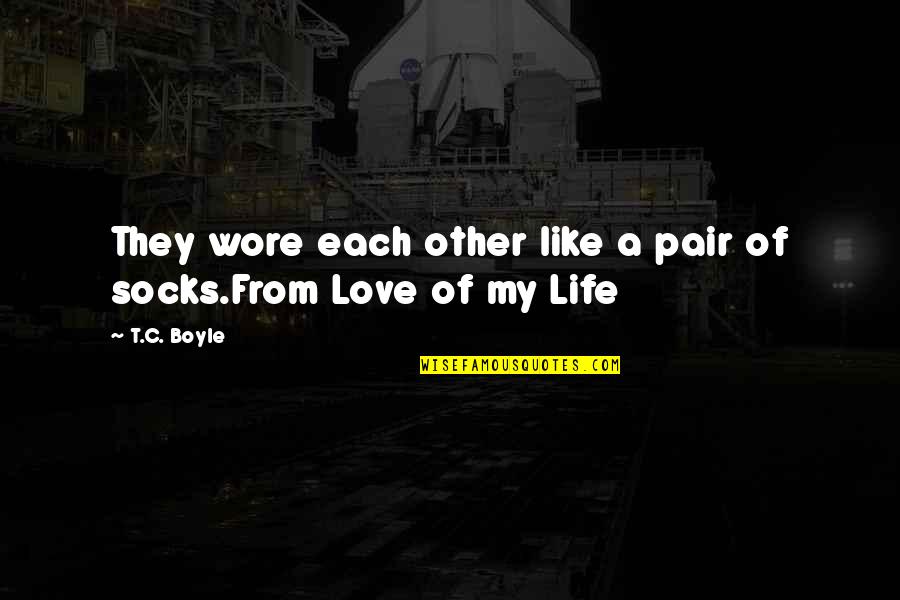 Sea Levels Quotes By T.C. Boyle: They wore each other like a pair of