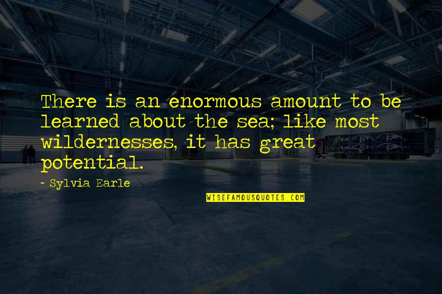 Sea Or Ocean Quotes By Sylvia Earle: There is an enormous amount to be learned Sea Or Ocean Quotes By Sylvia Earle: There is an enormous amount to be learned