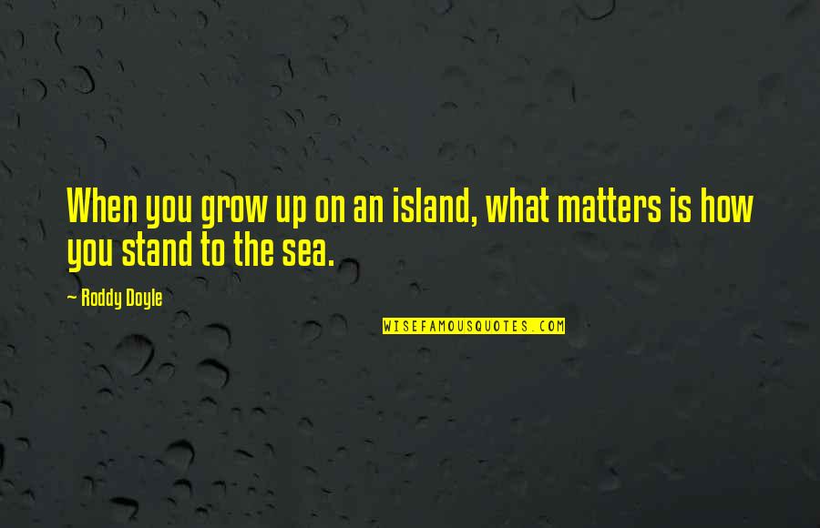 Sea Quotes By Roddy Doyle: When you grow up on an island, what