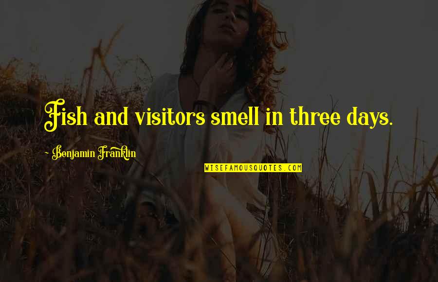 Sea Smell Quotes By Benjamin Franklin: Fish and visitors smell in three days.
