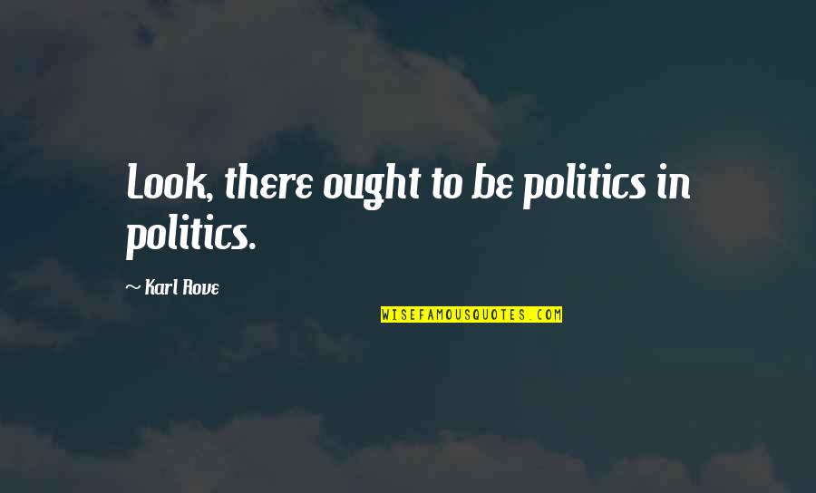 Seabirds Cafe Quotes By Karl Rove: Look, there ought to be politics in politics.