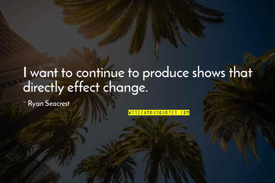 Seacrest Quotes By Ryan Seacrest: I want to continue to produce shows that