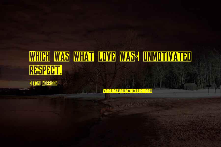Seacrets Ocmd Quotes By Toni Morrison: Which was what love was: unmotivated respect. Seacrets Ocmd Quotes By Toni Morrison: Which was what love was: unmotivated respect.