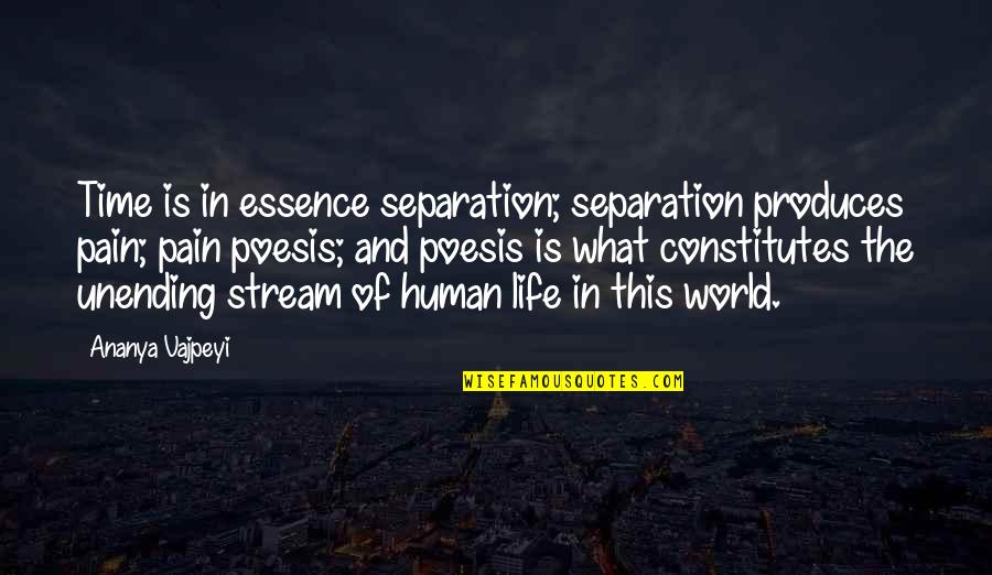 Seafront Cottage Quotes By Ananya Vajpeyi: Time is in essence separation; separation produces pain;