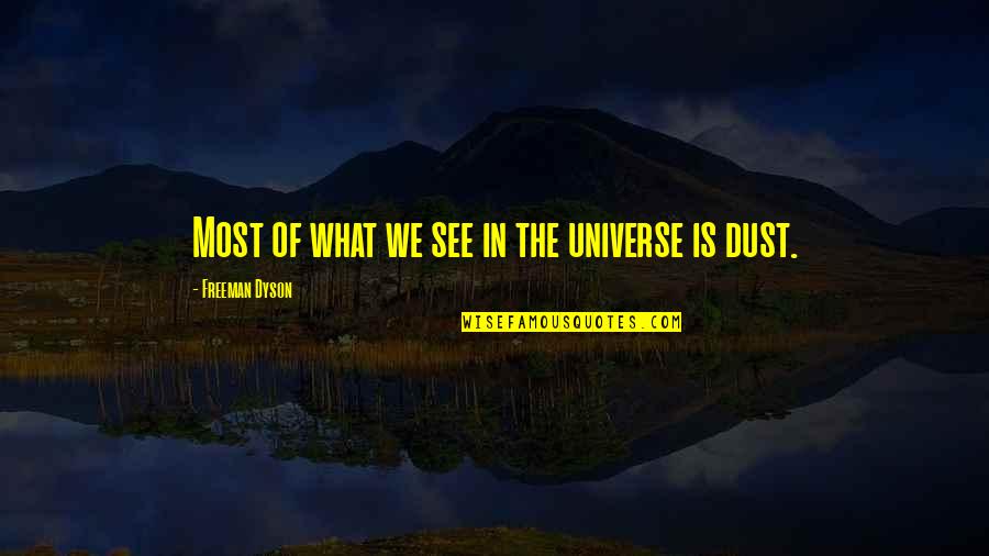 Seagan Robins Quotes By Freeman Dyson: Most of what we see in the universe Seagan Robins Quotes By Freeman Dyson: Most of what we see in the universe