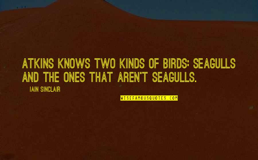 Seagulls Quotes By Iain Sinclair: Atkins knows two kinds of birds: seagulls and