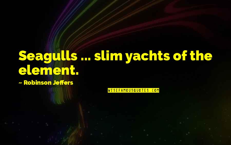 Seagulls Quotes By Robinson Jeffers: Seagulls ... slim yachts of the element.