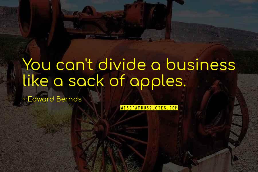 Seaman Dreamcast Quotes By Edward Bernds: You can't divide a business like a sack