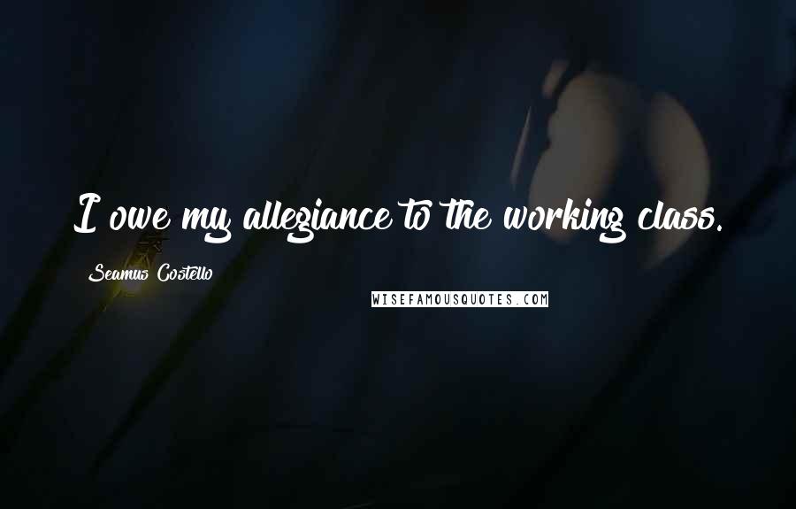 Seamus Costello quotes: I owe my allegiance to the working class.