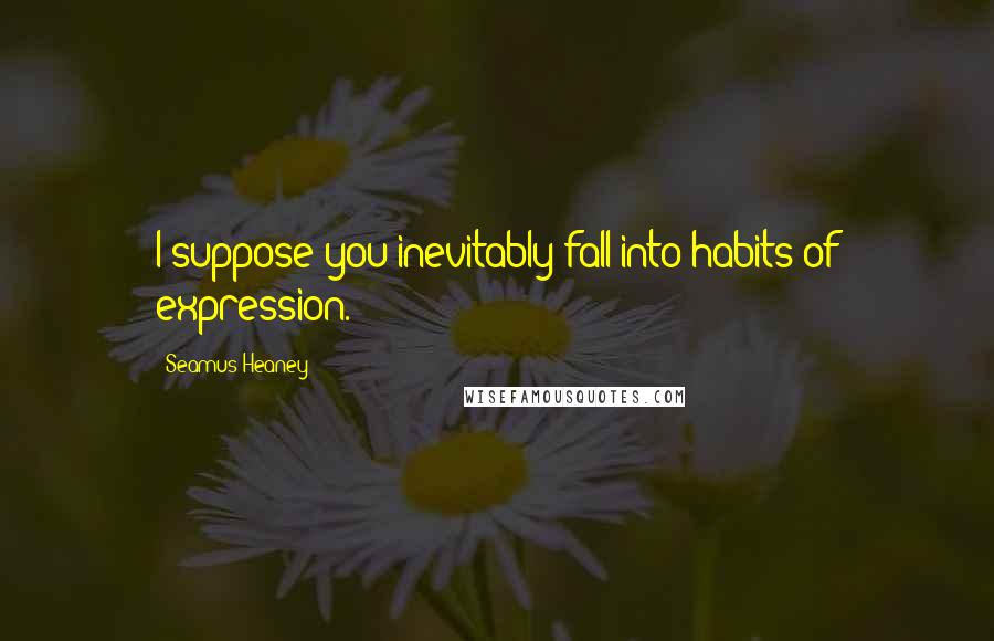 Seamus Heaney quotes: I suppose you inevitably fall into habits of expression.