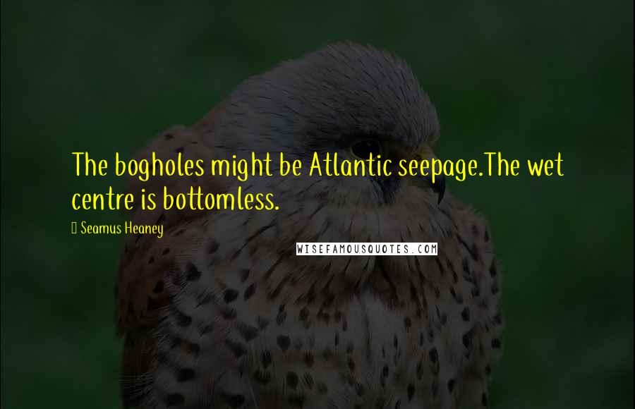 Seamus Heaney quotes: The bogholes might be Atlantic seepage.The wet centre is bottomless.