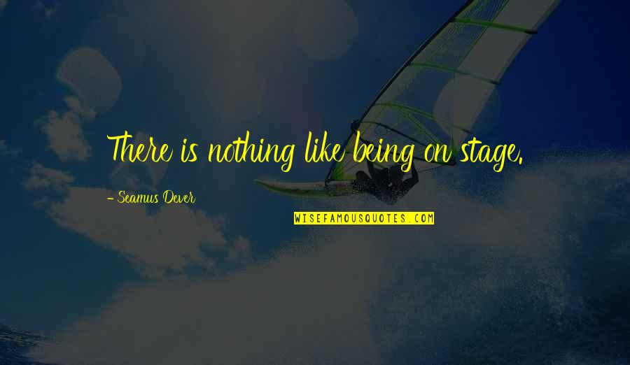 Seamus's Quotes By Seamus Dever: There is nothing like being on stage. Seamus's Quotes By Seamus Dever: There is nothing like being on stage.