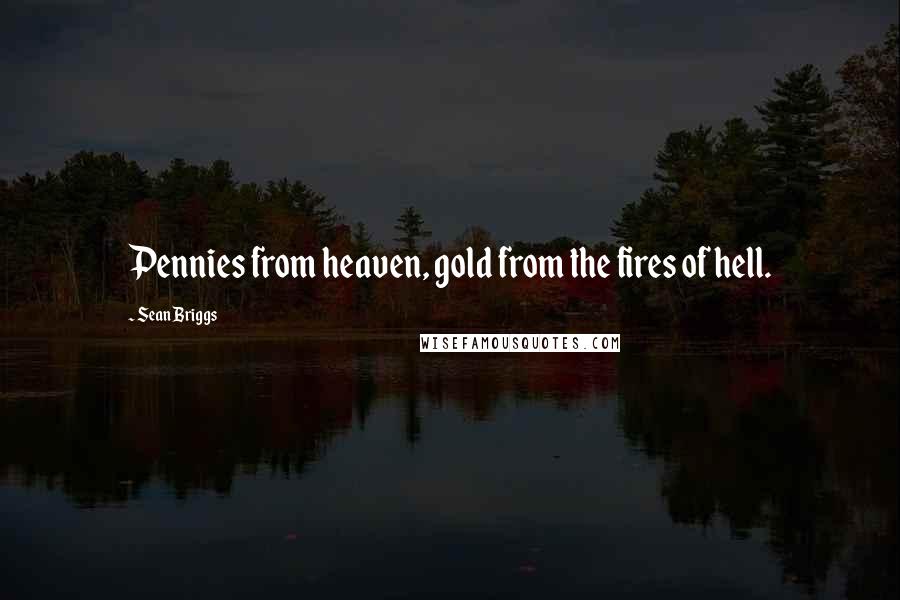 Sean Briggs quotes: Pennies from heaven, gold from the fires of hell.