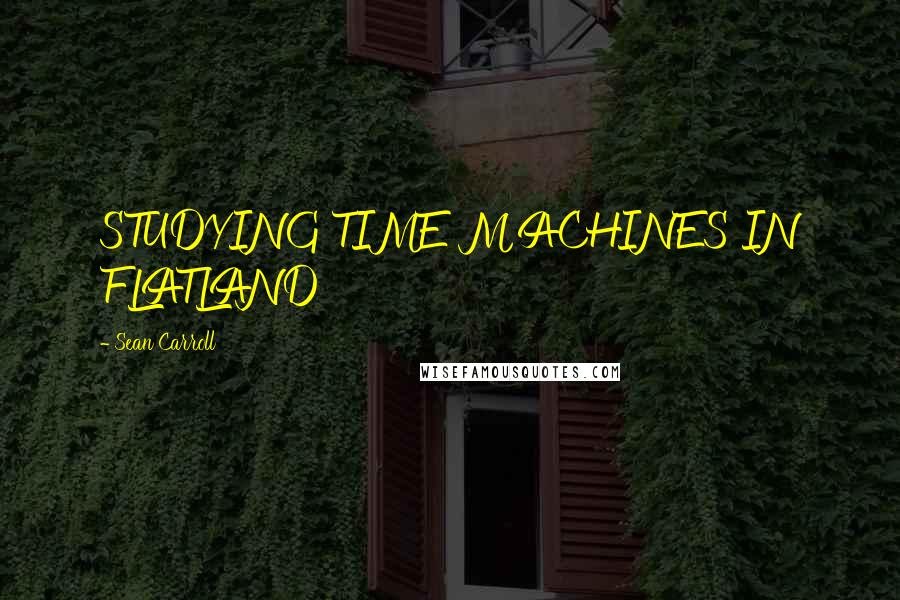 Sean Carroll quotes: STUDYING TIME MACHINES IN FLATLAND