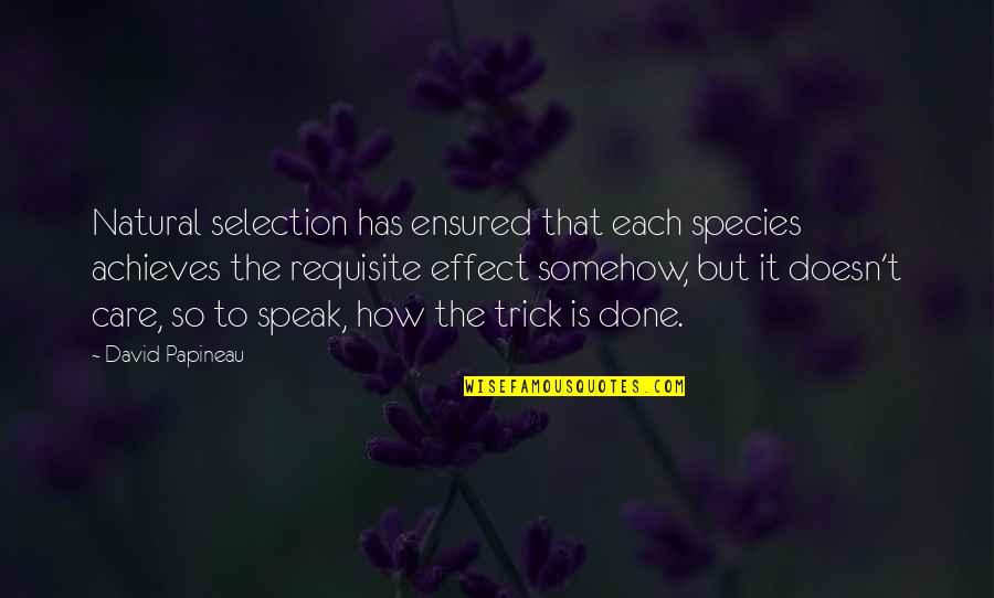 Sean Connery Indiana Quotes By David Papineau: Natural selection has ensured that each species achieves