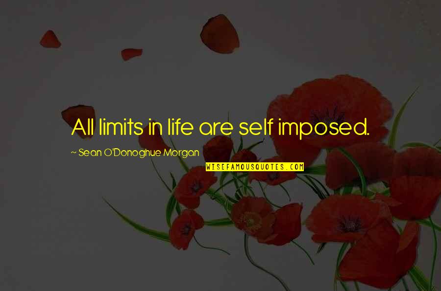 Sean O'driscoll Quotes By Sean O'Donoghue Morgan: All limits in life are self imposed.