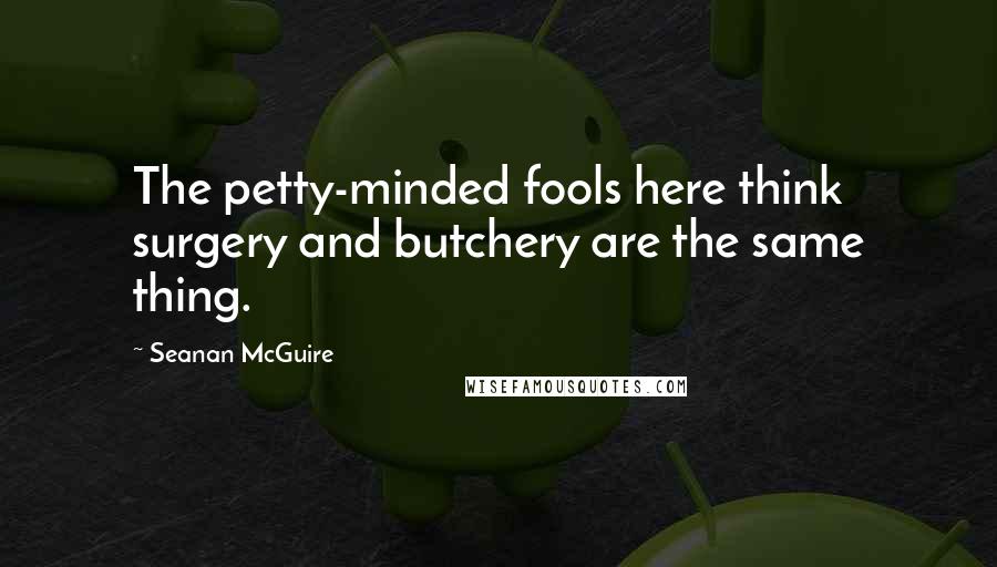 Seanan McGuire quotes: The petty-minded fools here think surgery and butchery are the same thing.