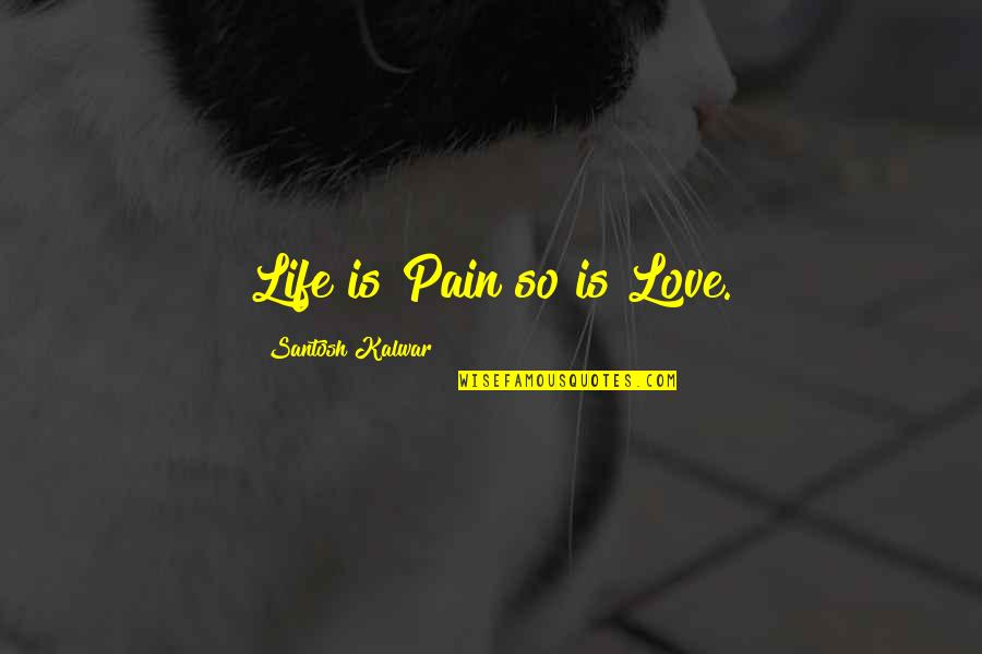 Seapower Cleaner Quotes By Santosh Kalwar: Life is Pain so is Love.