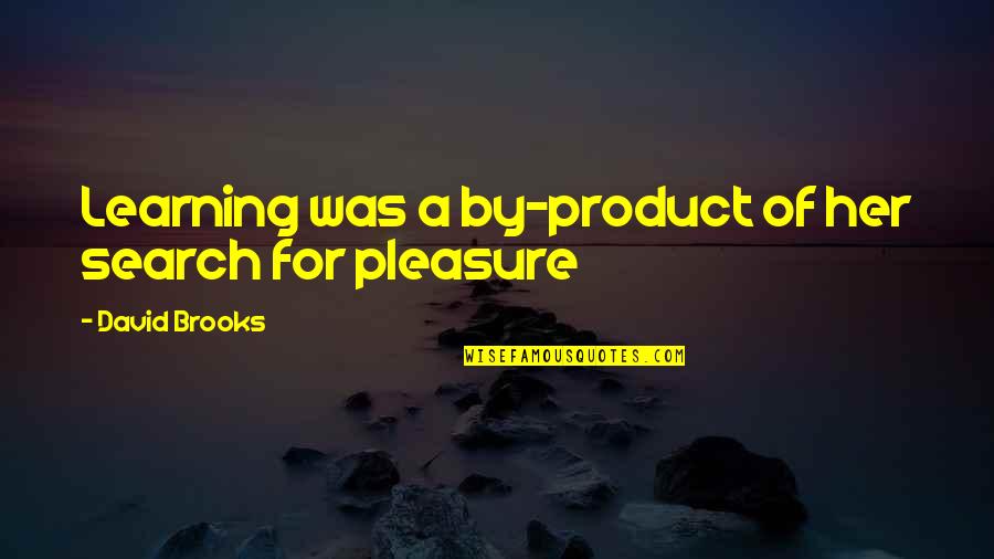 Search Life Quotes By David Brooks: Learning was a by-product of her search for