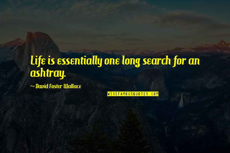 Search Life Quotes By David Foster Wallace: Life is essentially one long search for an