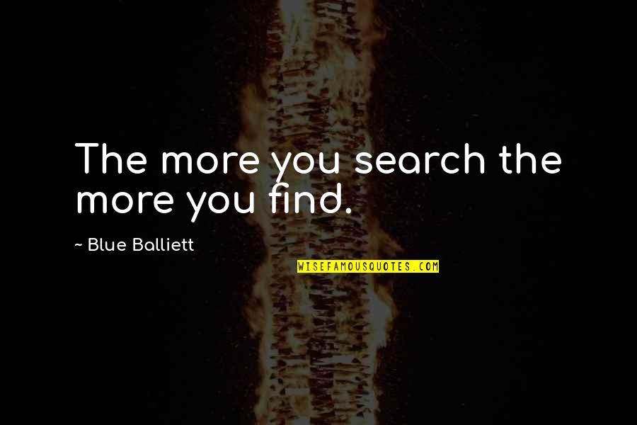 Search More Quotes By Blue Balliett: The more you search the more you find. Search More Quotes By Blue Balliett: The more you search the more you find.