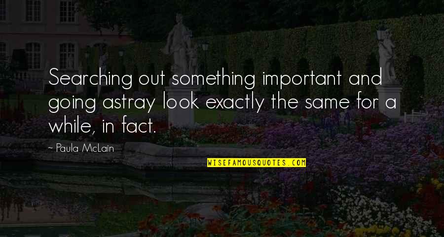 Searching For Something Quotes By Paula McLain: Searching out something important and going astray look