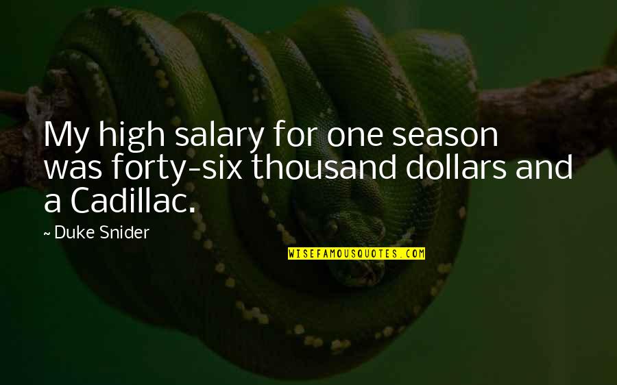Season 4 Quotes By Duke Snider: My high salary for one season was forty-six
