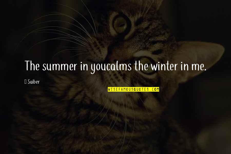 Seasons And Love Quotes By Saiber: The summer in youcalms the winter in me.