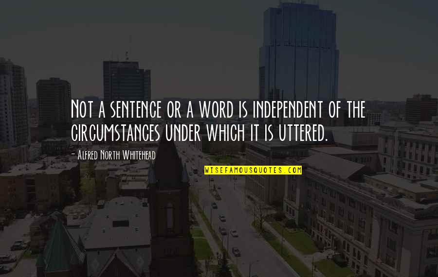 Sebab Perang Quotes By Alfred North Whitehead: Not a sentence or a word is independent