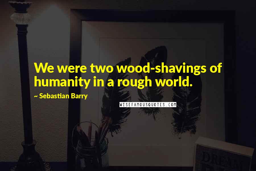 Sebastian Barry quotes: We were two wood-shavings of humanity in a rough world.