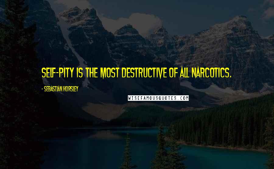 Sebastian Horsley quotes: Self-pity is the most destructive of all narcotics.