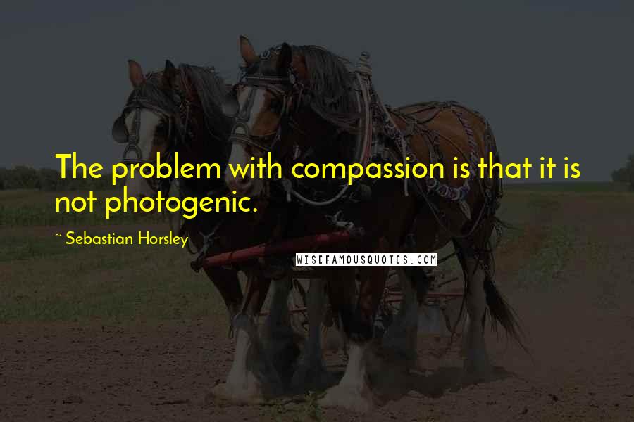 Sebastian Horsley quotes: The problem with compassion is that it is not photogenic.