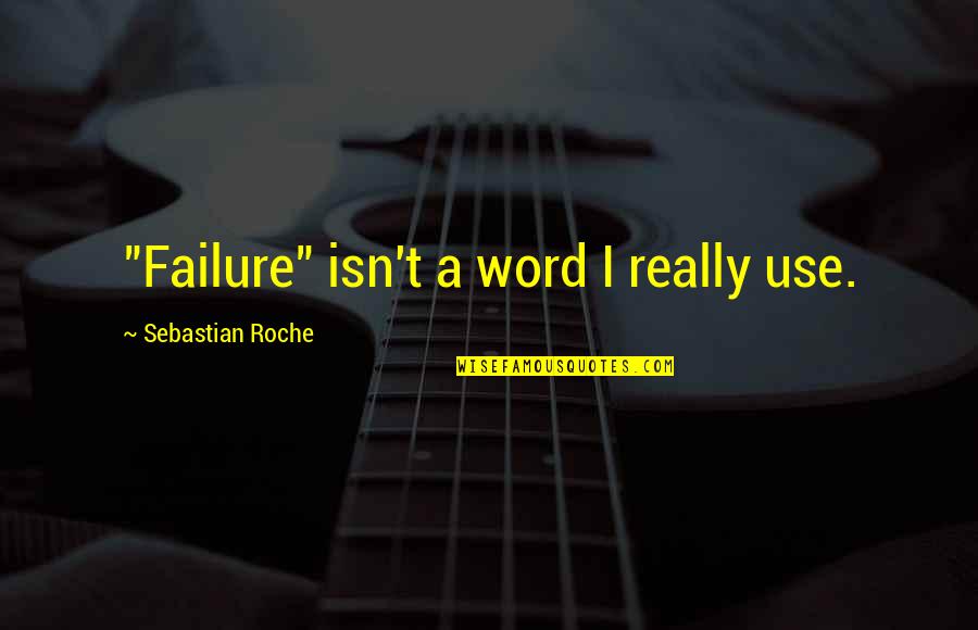 Sebastian Roche Quotes By Sebastian Roche: "Failure" isn't a word I really use.