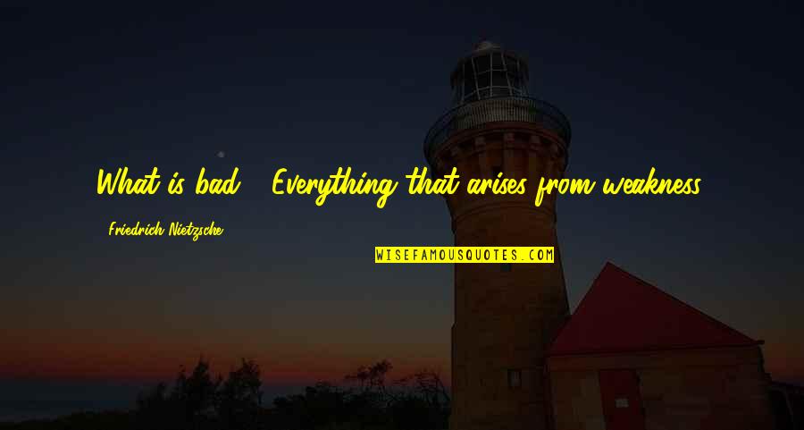 Sebastiane 1976 Quotes By Friedrich Nietzsche: What is bad? -Everything that arises from weakness.