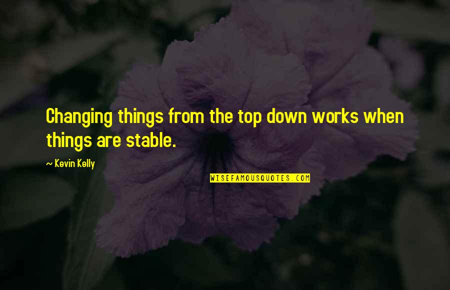 Sebbankaslt Quotes By Kevin Kelly: Changing things from the top down works when